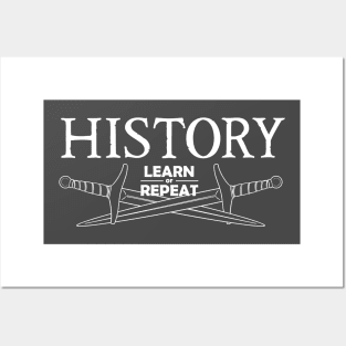 History: Learn or Repeat daggers white Posters and Art